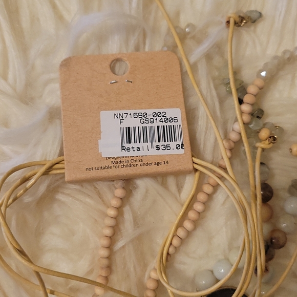 Smoked Topaz Stone and Gold Tone Tassel Necklace - Picture 5 of 5